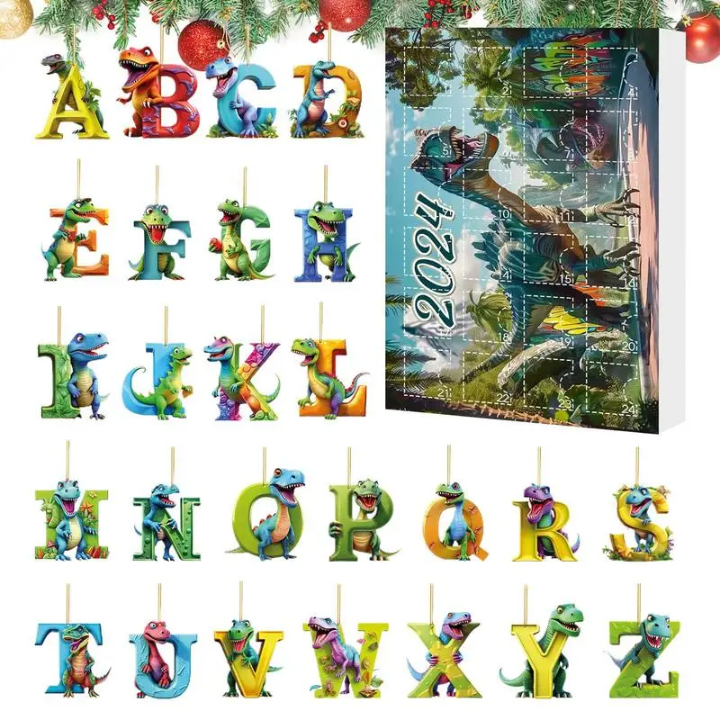 

Christmas Countdown Calendar With Dinosaur Letter Ornaments Acrylic 2d Dino Alphabet Christmas Calendar Advent 2024 24 Days Of