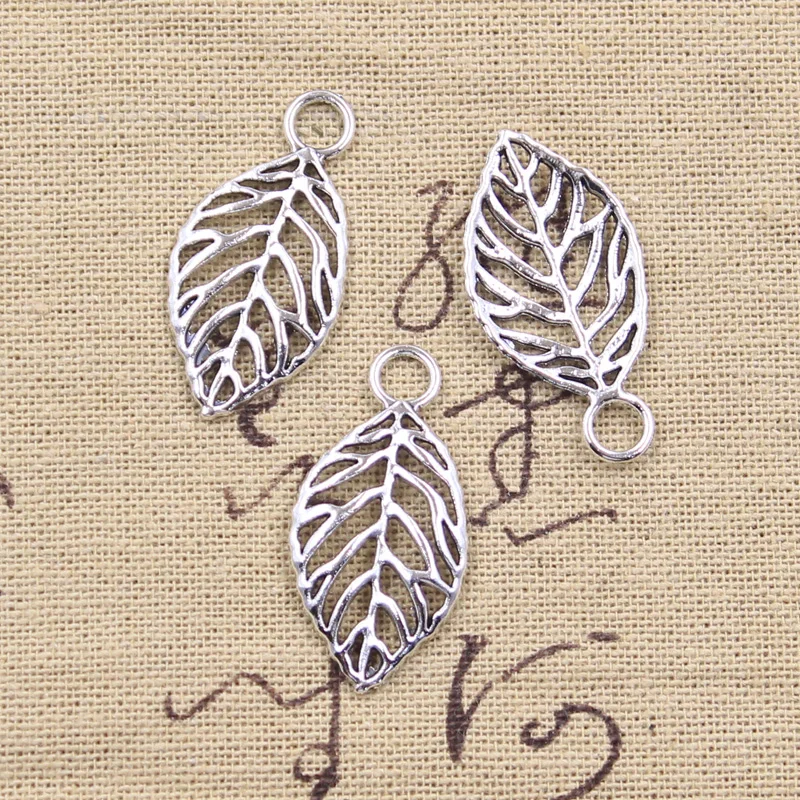 15pcs Charms Tree Leaf 32x16mm Antique Bronze Silver Color Making Pendant fit,Vintage Tibetan DIY Handmade Jewelry
