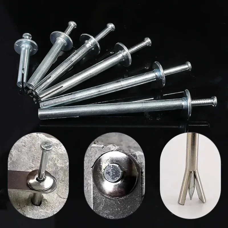 10PCS Hammer Drive Rivet Steel Percussion Expansion Nail Kit Knock Type Tapping Screws for Concrete Walls Furniture Fasteners image 4