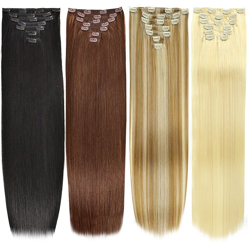 Clip In Hair Extension Human Hair Brazilian 9 Pcs/Set Remy Virgin Hair Natural Straight Seamless 1B Black Color 10-30 Inch 100G