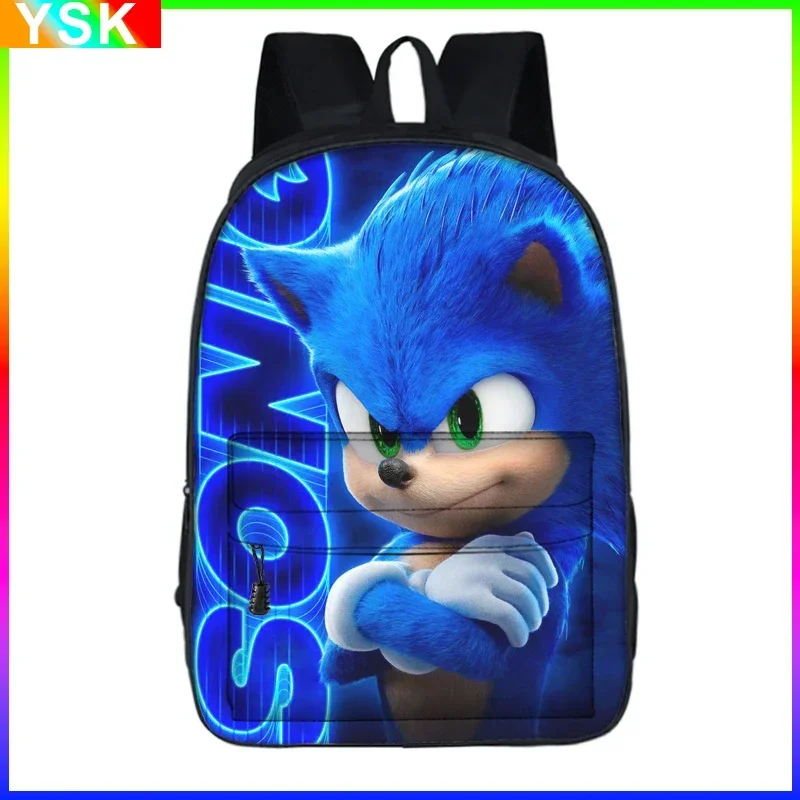 Mochila escolar Sonic con compartimentos para estudiantes de primaria y secundaria, Mochila deportiva para niños y niñas, Mochila escolar de dibujos animados Kawaii de Anime