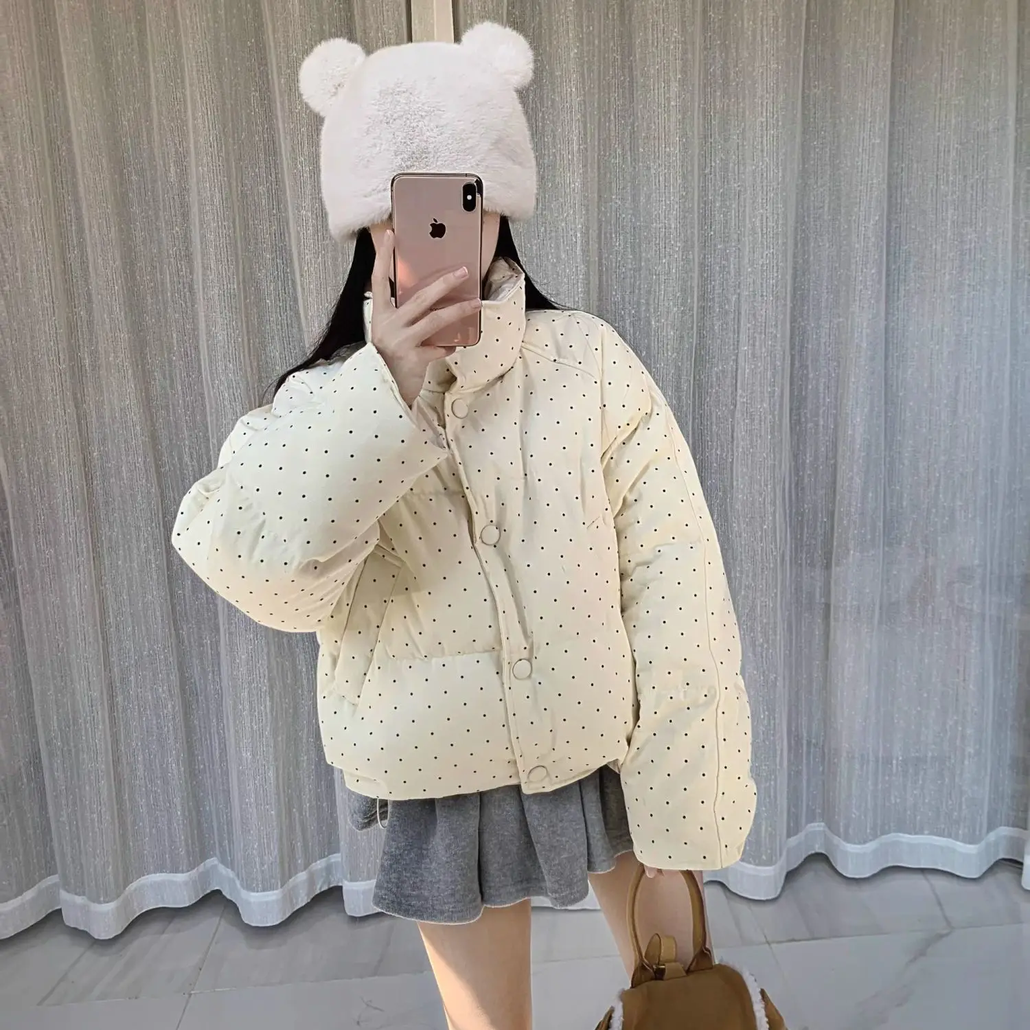 

Зимняя модная новая женская пуховая хлопковая куртка, короткая пригородная куртка с принтом