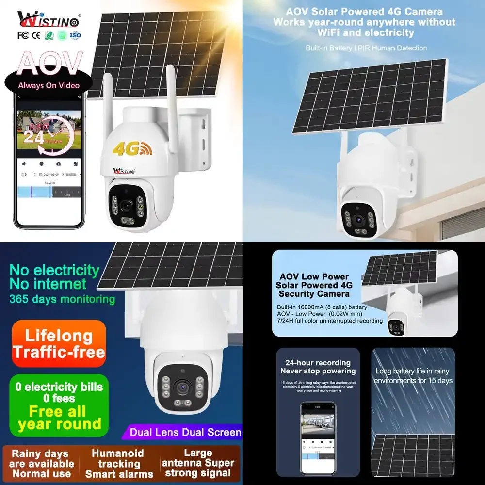 

4 МП камера для уличной системы видеонаблюдения с облачным хранилищем 24/7, 256 ГБ, оповещениями о тревогах, цветным ночным видением и AOV