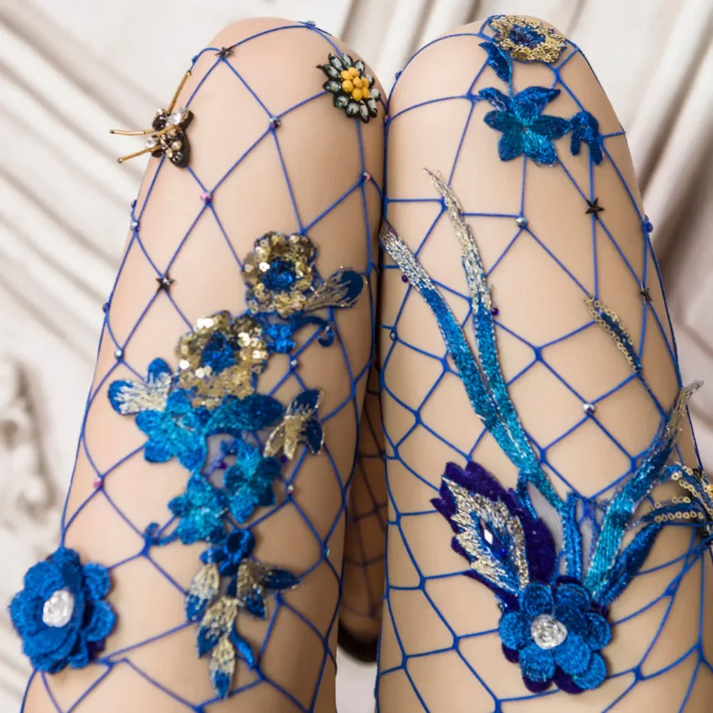 Sexy Damen Netz Perle Netz Bodystockings Muster Strumpfhosen Strumpfhosen Strümpfe Mode Lange Strumpfhosen Strass Strumpfhosen Medien