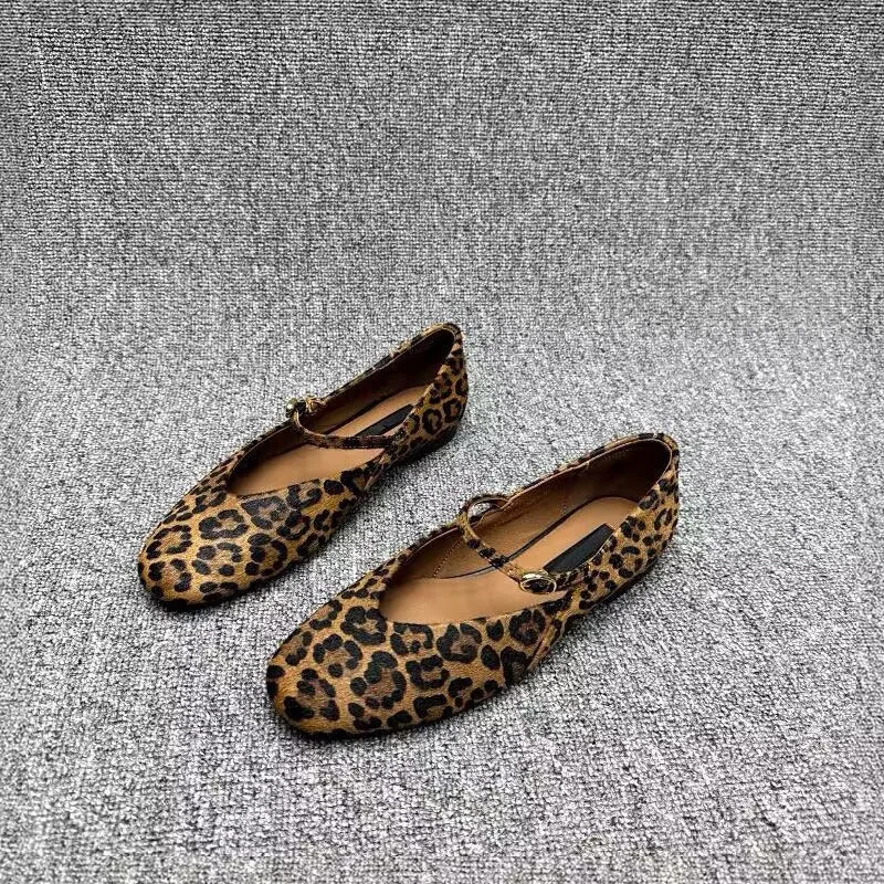 

Shoes for Women 2025 Buckle Strap Women's Flats Fashion Leopard Print Daily New Shallow Plus Size Best Seller Flat Low Heels