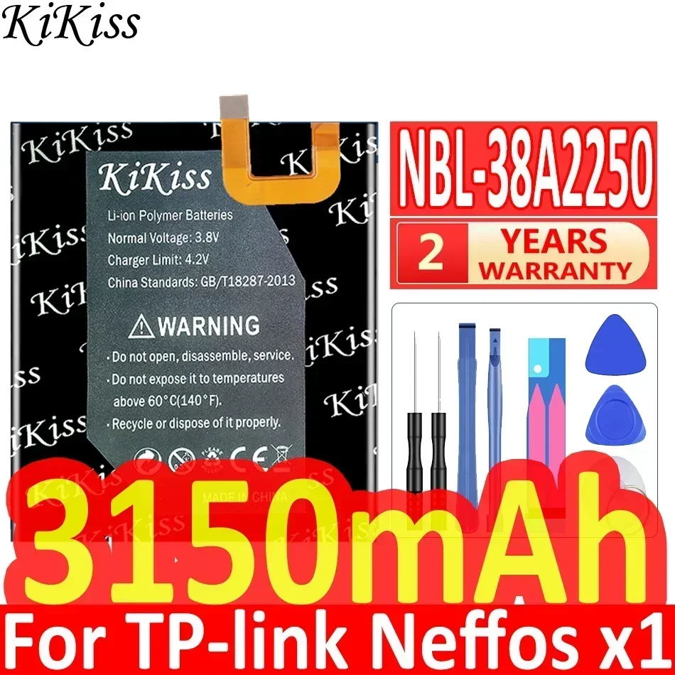 KiKiss Battery NBL-38A2250 Mobile Phone For TP-link Neffos X1 32GB 3150mAh