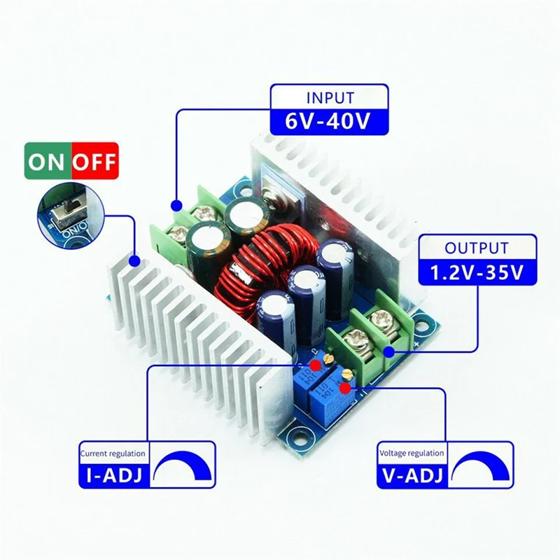 300W 20A LED Driver Step Down Module With Constant Current & Electrolytic Capacitor