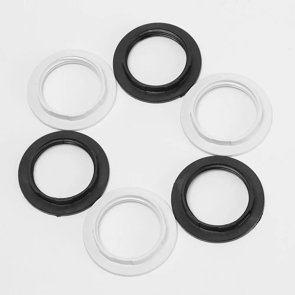 Durable Convert Black / White Practical Plastic Buckle Tighten The Collar Ring Adapter Bulb Holder E27 Plastic Outer Ring