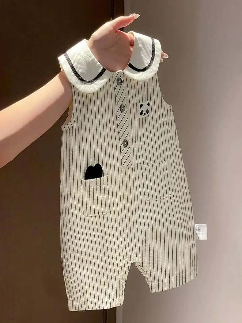 Macacão Fino de Verão Classe A para Bebês Unissex, Roupa de Engatinhar para Recém-Nascidos, Body Leve e Moderno, Conjunto de ...