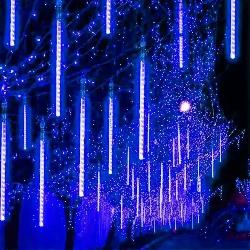 32/24/26/8Tube LED Meteor Shower Light 30/50cm Holiday String Light Fairy Garden Decor Outdoor Street Garland Christmas Decor