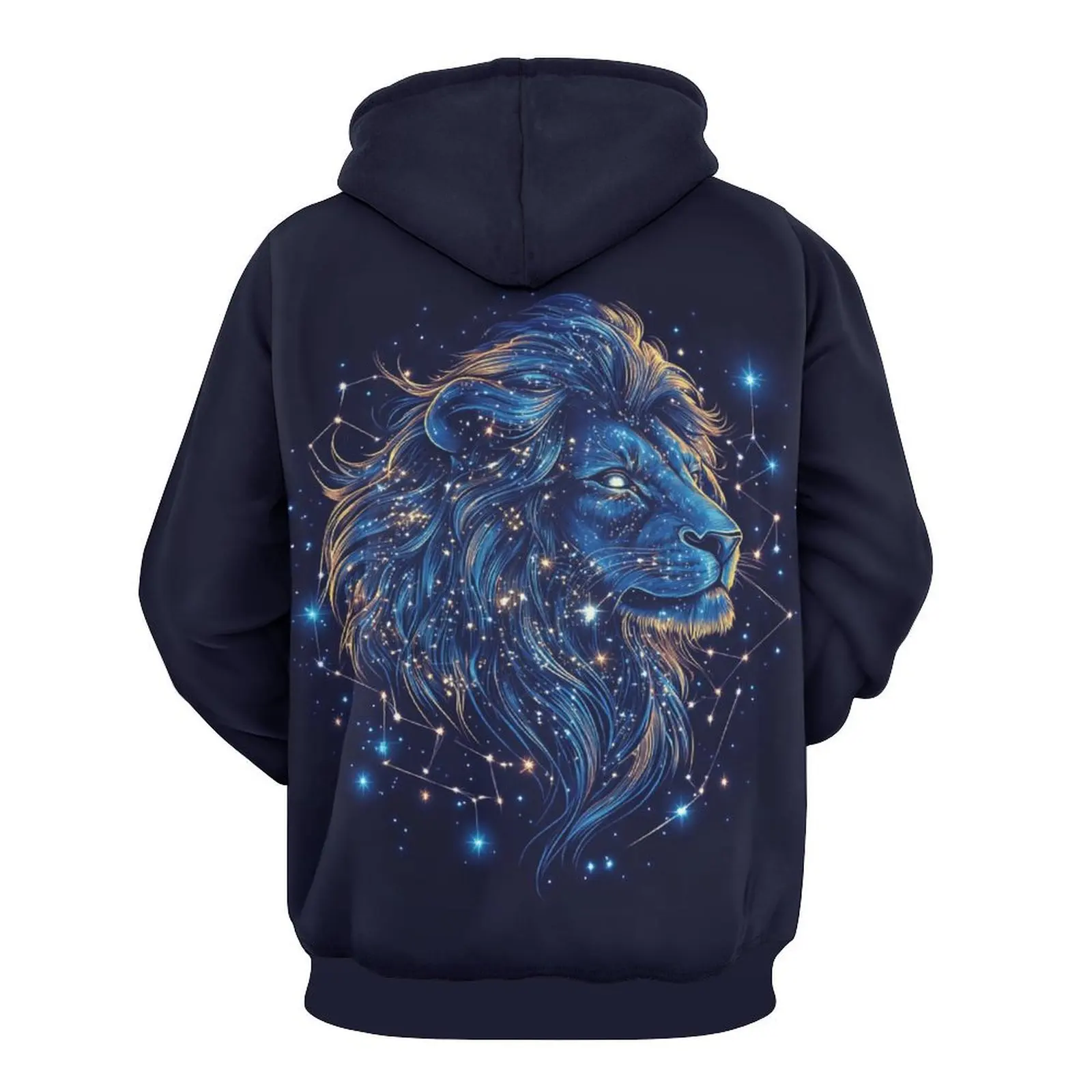 Leo the Lion Hoodie Zodiac Star Sign Astrology Theme Men's Hoodie Sportswear Sweatshirt Casual Long Sleeve Pullover Fashion