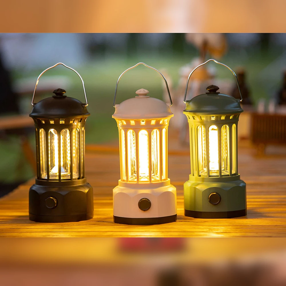 Luz de caballo Retro, luz de Camping COB portátil con dispositivo de almacenamiento, lámpara de ambiente para tienda de pesca al aire libre L89