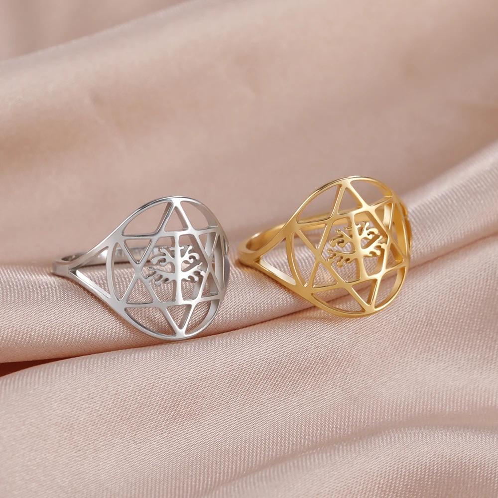 Dawapara Baum des Lebens Ring Hexerei Celtics Knoten Stammbaum Edelstahl Ring für Frauen Ehering Wicca Paar Schmuck – Detail 10