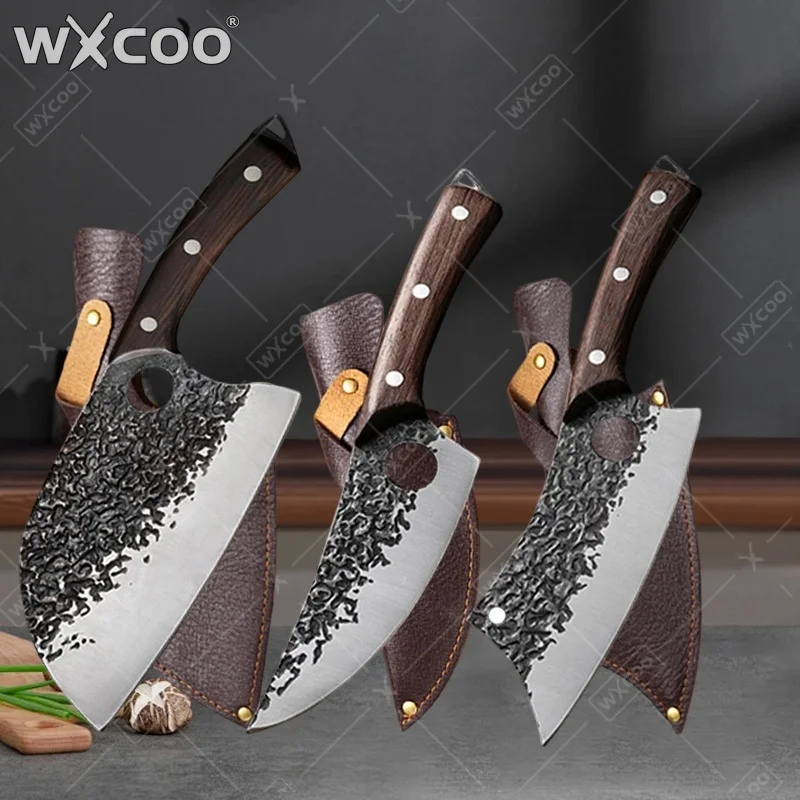 WXCOO Forged Stainless Steel High Carbon Steel Knife Kitchen Knife Meat Cleaver Boning Knife for Fruit Vegetable Beef Slicing