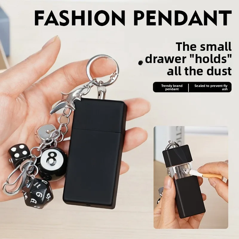 New Mini Portable Ashtray Drawer Box Portable Ashtray with Keychain Suitable for Men's Gift Travel Outdoor Mountaineering