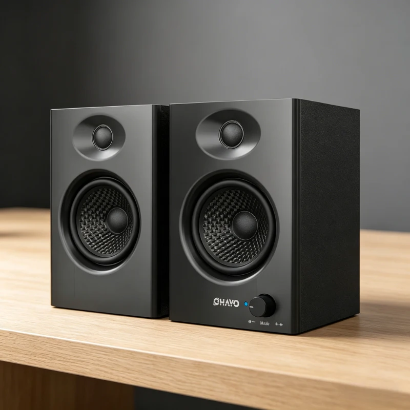 New 2026 OHAYO 60W 2.0 Channel Hi-Fi Desktop Speakers - White Studio Monitor Speakers with Bluetooth, Wired & Wireless