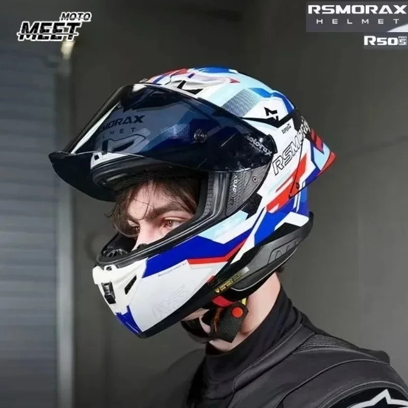 MOTORAX R50 Motorcycle Helmet Big Tail Wing Men Women Helmet Full-face Safety Track Sports Helmet Cascos Para Moto