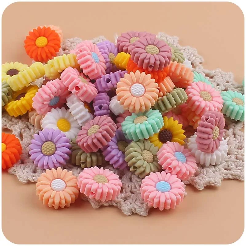 1Pcs 20MM Daisy Silicone Beads, Molar Beads, Chewing Silicone Beads, DIY Beadable Necklace Bracelet Beadable Pen,1Yc38560