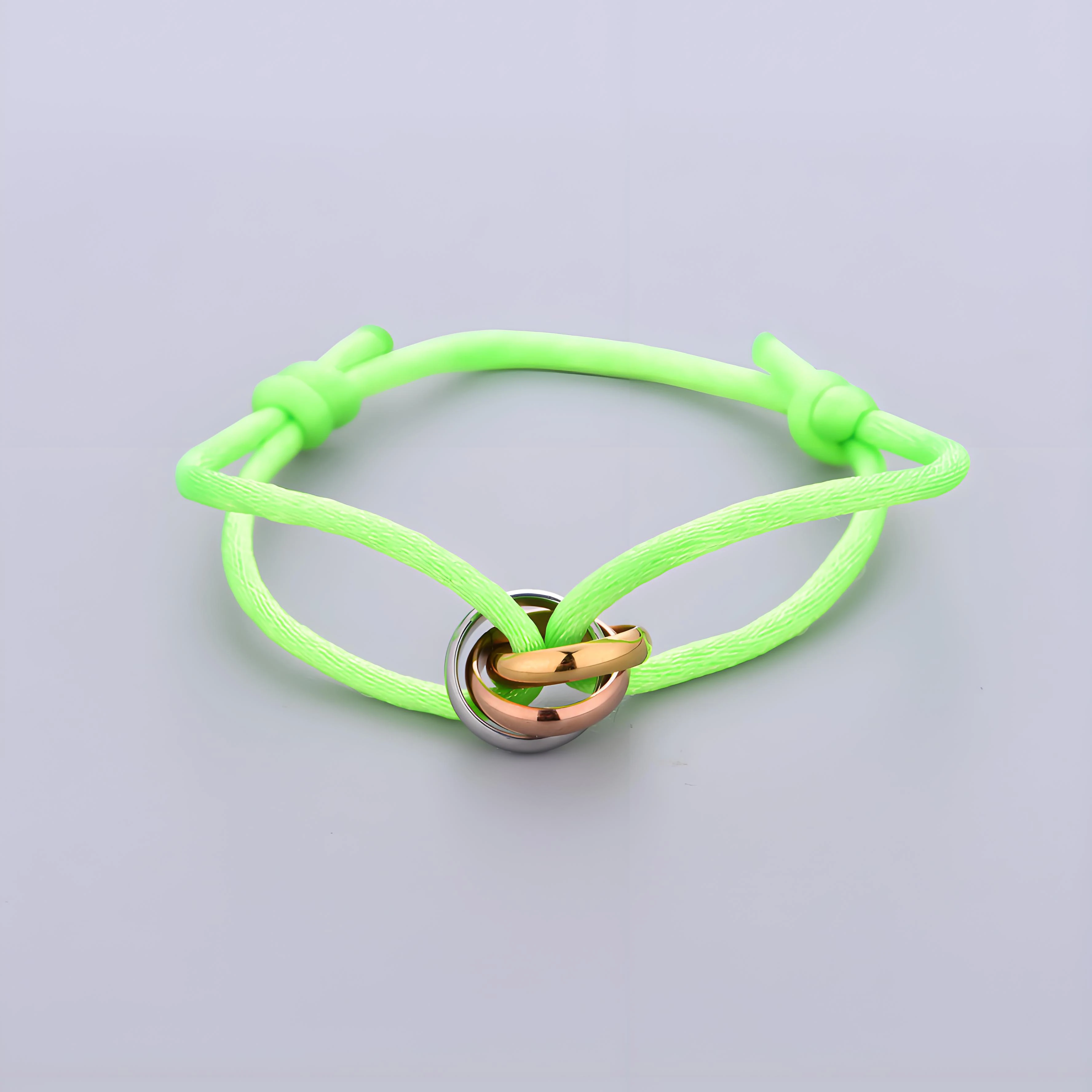 Trinity armband roestvrij staal cirkel damesarmband verschillende kleuren touw klassiek populair driekleurig gradiëntsieraden