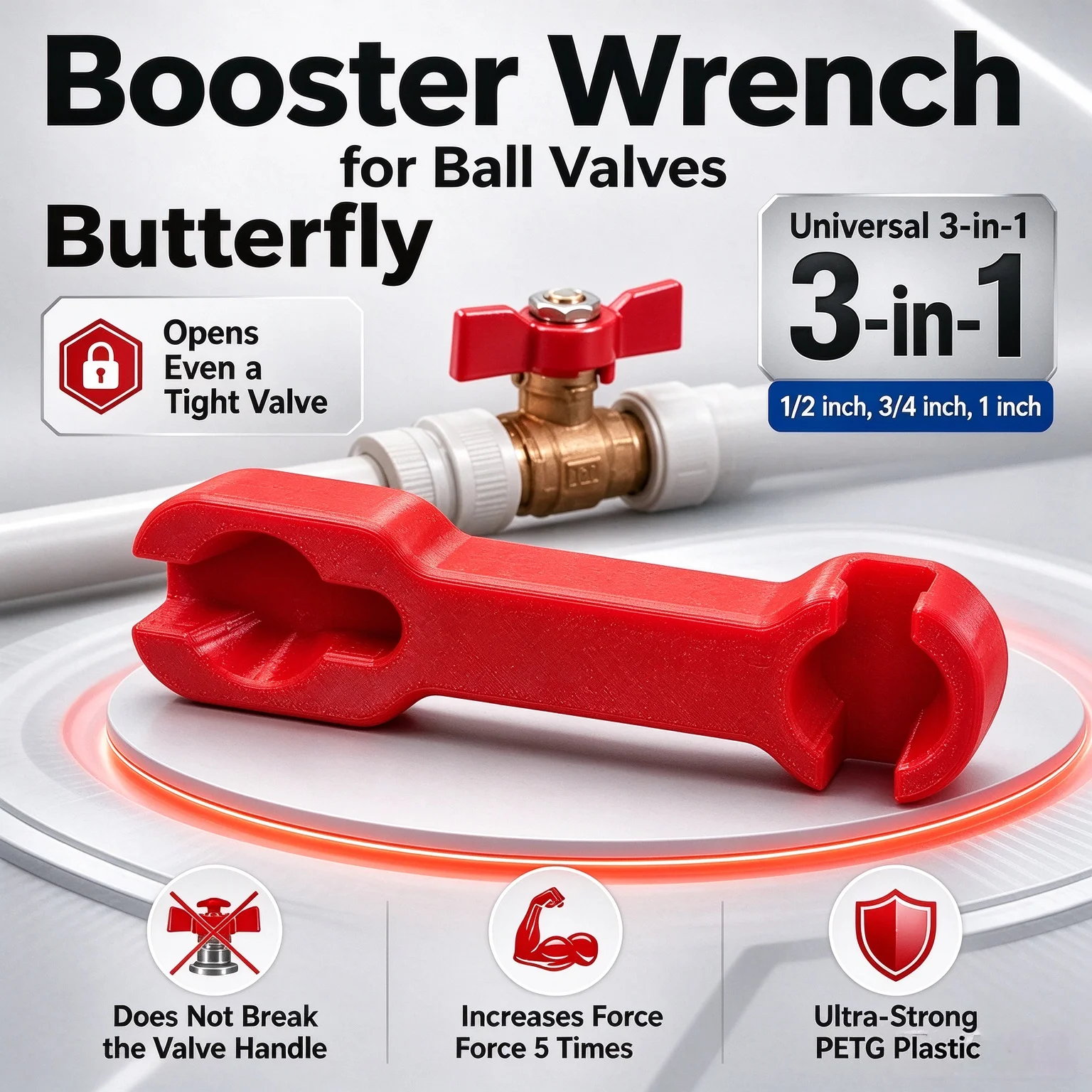 Universal Ball Valve Wrench, Reliable Tool for Multiple Tasks, Anti-Static Explosion-Proof Adjustable Valve Spanner