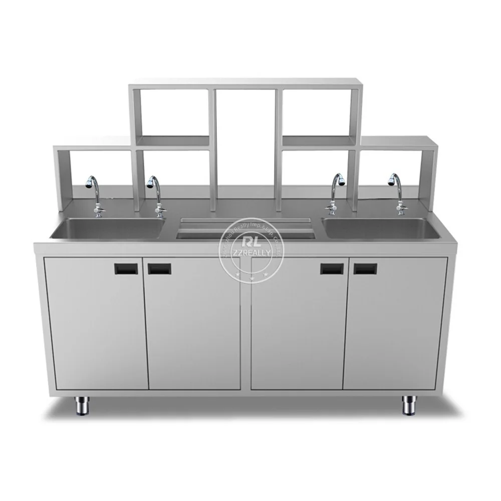 

Customizable Coffee Shop Counter Refrigerator Bubble Tea Counter Stainless Steel Water Bar for Milk Tea