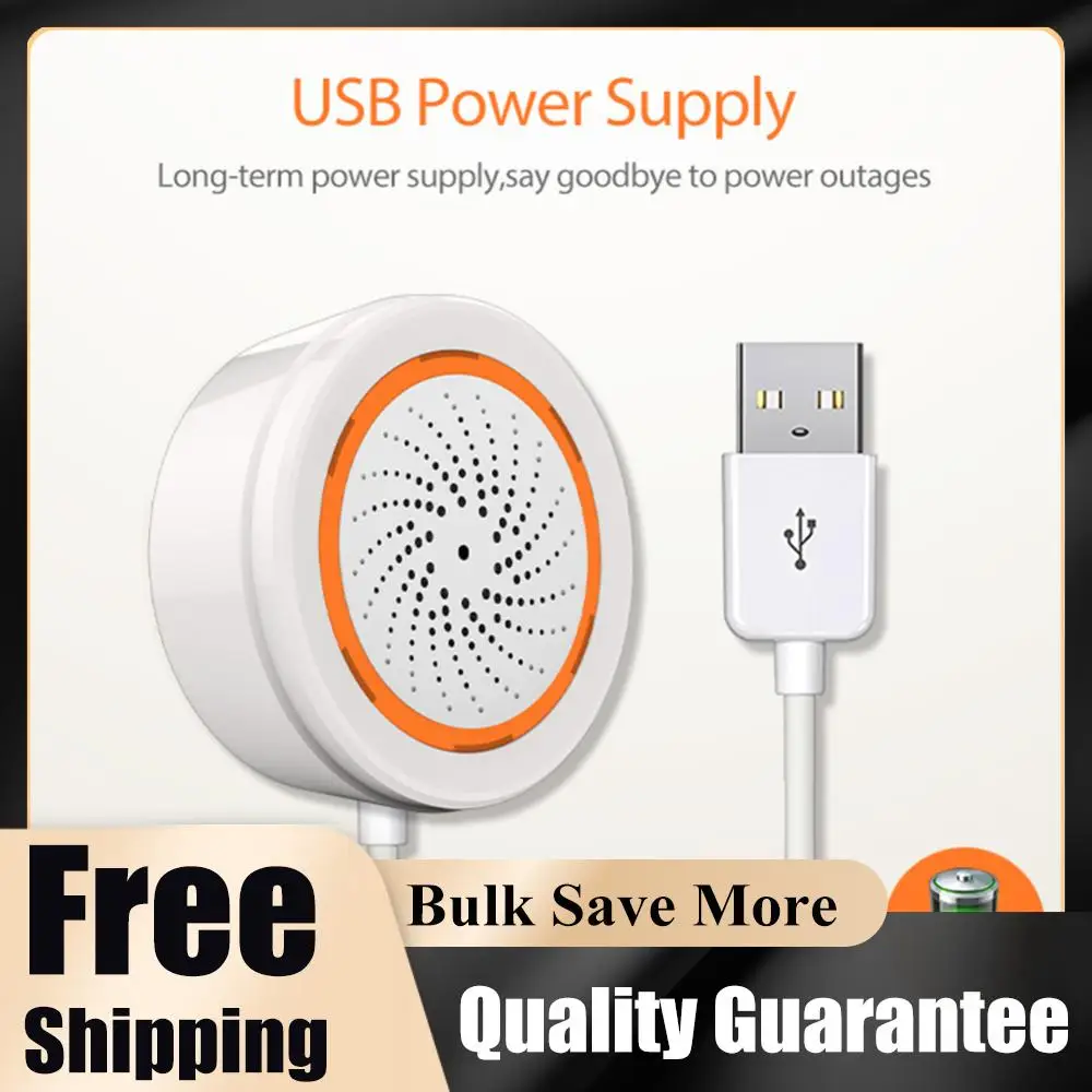 

Умная сирена-датчик Tuya Zigbee (звук/свет), 90 дБ, с дистанционным управлением через приложение, для системы домашней безопасности