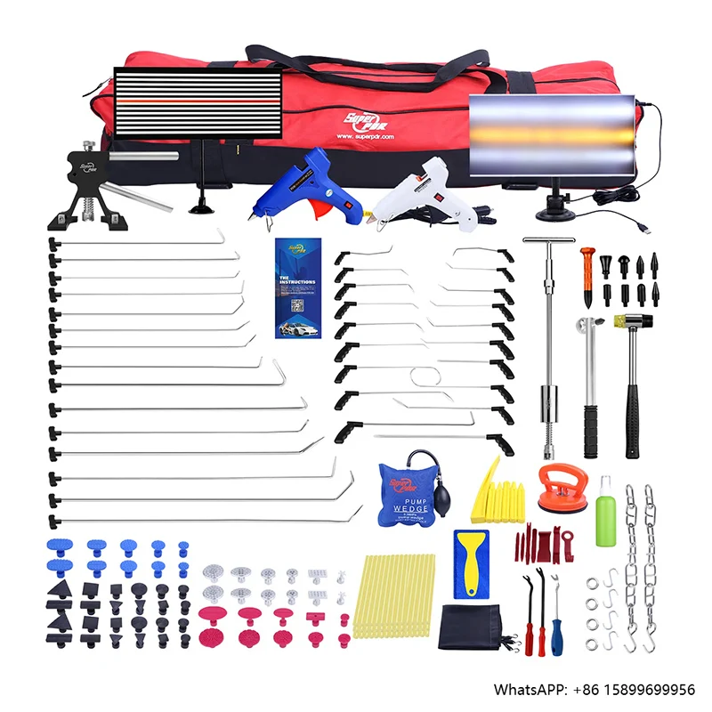 

Super PDR Dent Rods Paint Less Dent Repair Kit Car Detailing Tools Professional Auto Body Dent Removal Kit