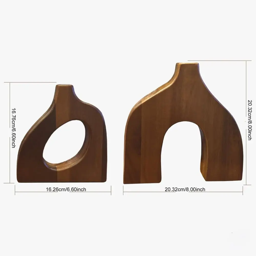 Irregular Shape Wooden Vase Simple Style Solid Wood Flower Container High-end Craftsmanship Floral Arrangement Vase