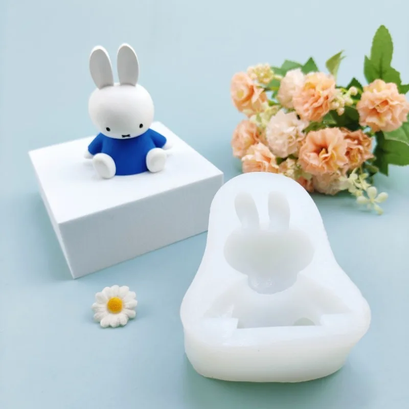 Kawaii Miffy Cartoon Big Size Silicone Mould DIY Handmade Baking Tool for Candy Cake Plaster Clay Kitchenware Gift for Friends