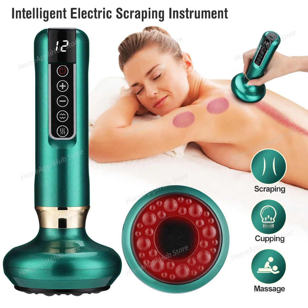 Smart Body Massage Suction Vacuum Cupping Device 6/12 Levels Anti Cellulite Heating Cans Back Guasha Scarping  gua sha tools