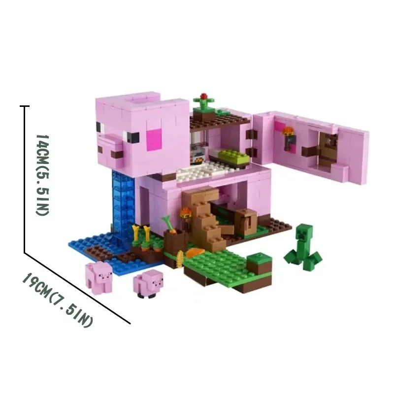 Pink Pig House Building Blocks Model Fit21170 Toys for Children Christmas Gift