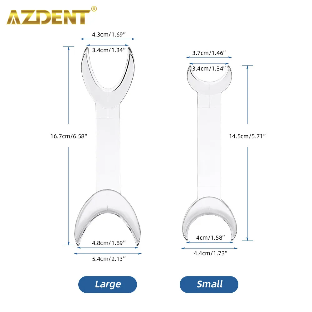 AZDENT 4pcs Dental T-Shape Mouth Double Head Retractor Mouth Opener Orthodontic Teeth Mouth Opener Dentist Tool Lab Instrument