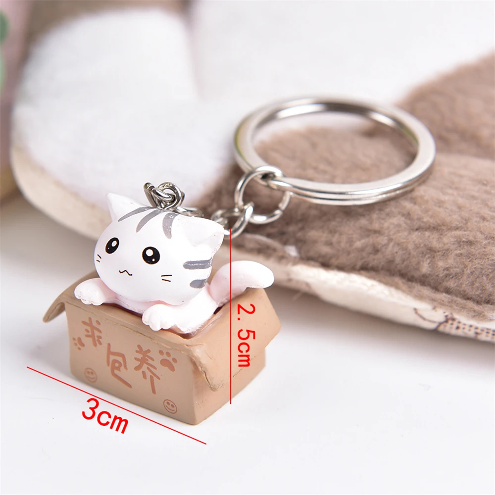 Cute Cartoon Pet Cat Keychain Lucky Fortune Carton Cat Toy Key Ring for Women Men Car Handbag Phone Case Pendent Couple\'s Gift