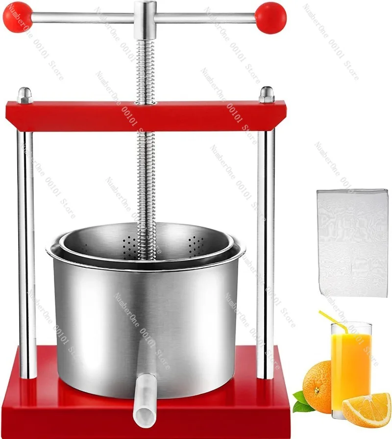 Household Manual Stainless Steel Press Machine, Multifunctional Wine Separator Filter Dehydrator for Soybean Residue