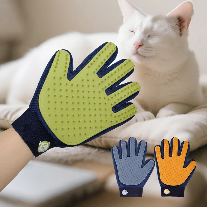 

Adjustable Velcro Cat Hair Remover Glove Comfortable Rubber Deshedding Hair Cleaning Massage Gloves Guante Para Bañar Perros