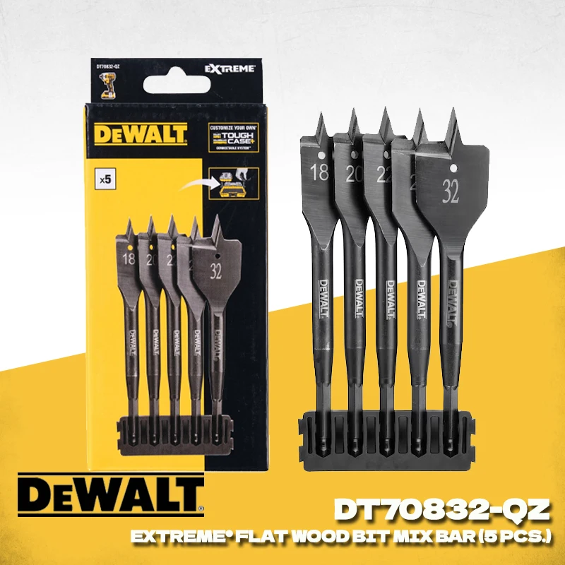 DEWALT DT70832-QZ Power Tool Accessories, 5 Pcs EXTREME Mix Flat Wood Bar Bits Suitable for Impact Drivers