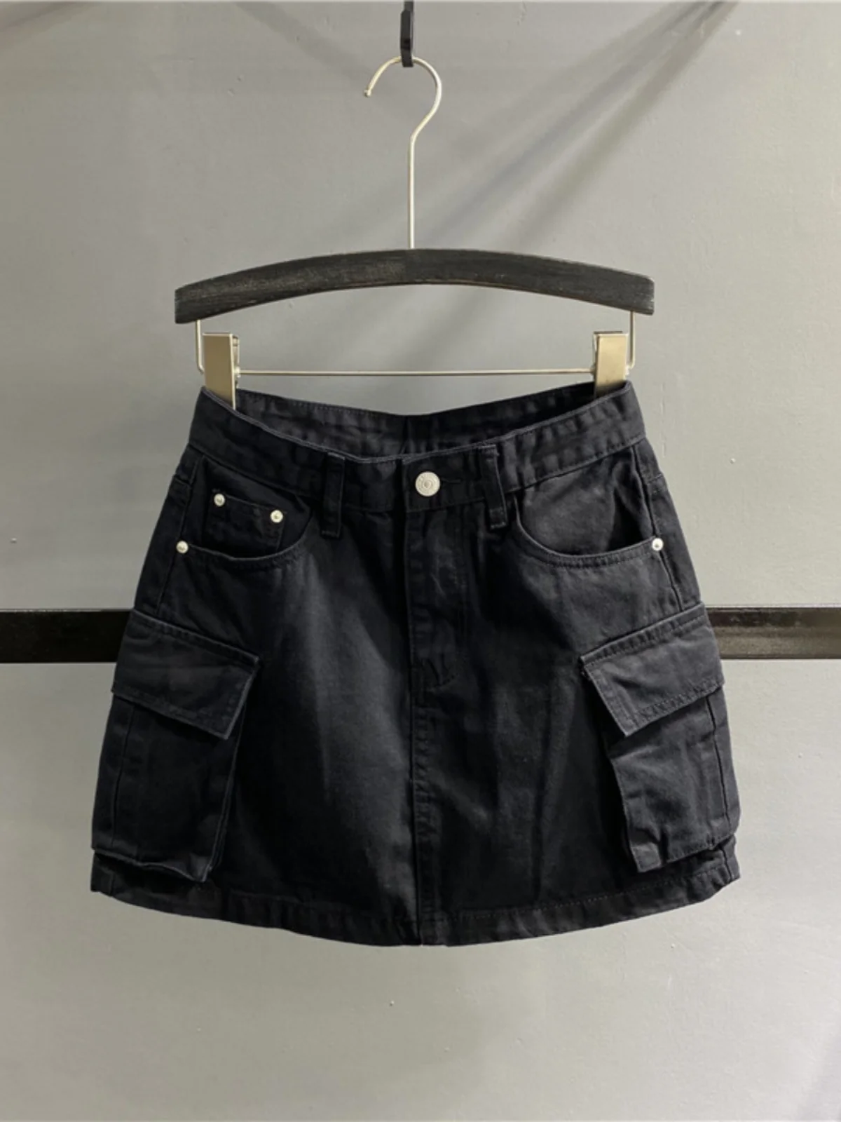 Hoge taille ket denim rok dames A-lijn wikkelbody f-lengte binnenkant anti-blootstelling zomer faion trend