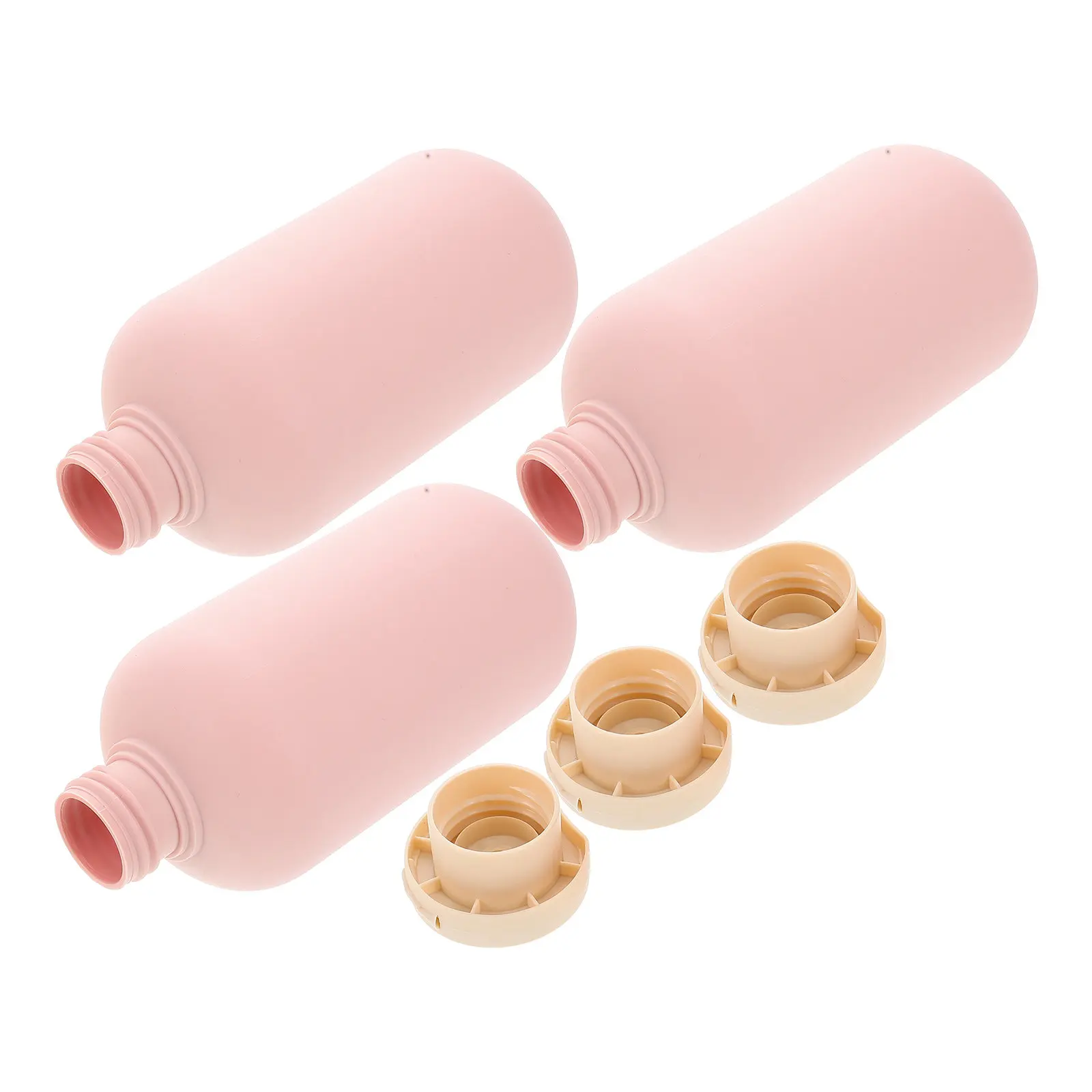 

3Pcs Pink Refillable Bottles Body Wash Shampoo Containers Travel Leakproof Shower Dispensers Portable Toiletry