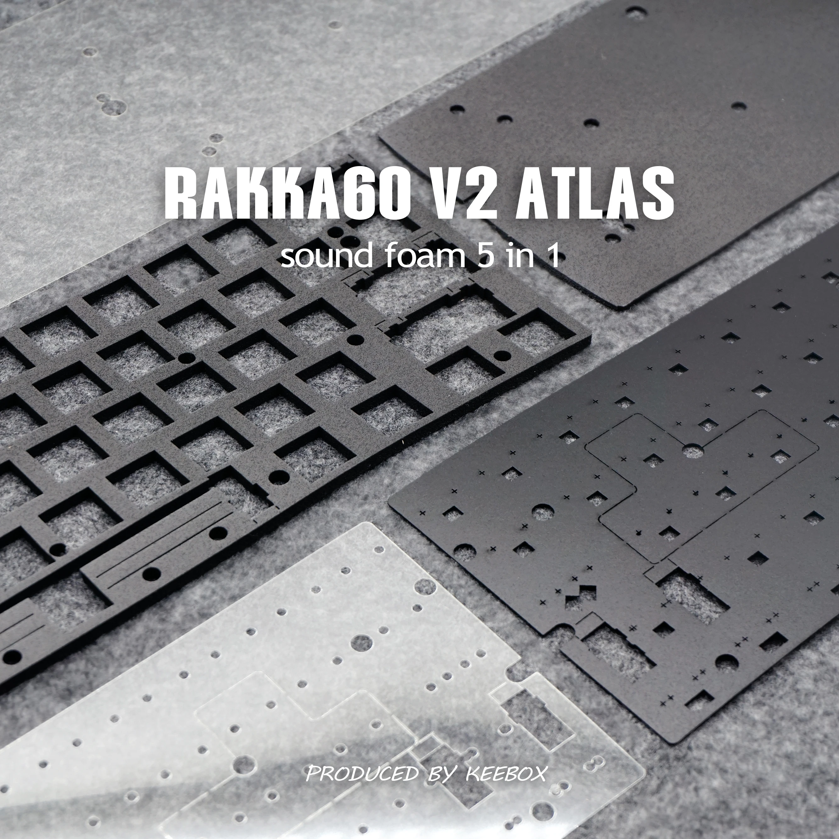RAKKA60 V2 ATLAS Mechanical Keyboard Foam Sound Package Typing Improvement Sound Modified 5 In 1 For 7U 6.25U Spacebar