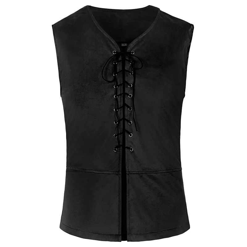

Men's Cosplay Strap Vest Party Vintage Vest New Gothic Punk Lace Vintage Vest Medieval Halloween Cosplay Costumes