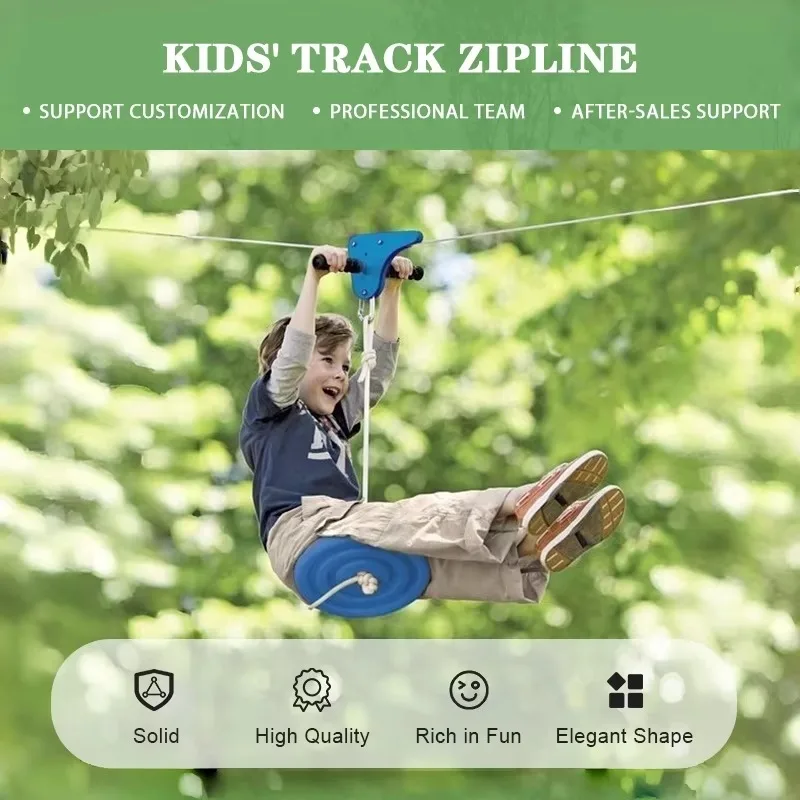 Zipline Game Set Outdoor zipline with durable seats and pulleys for backyard adventure games