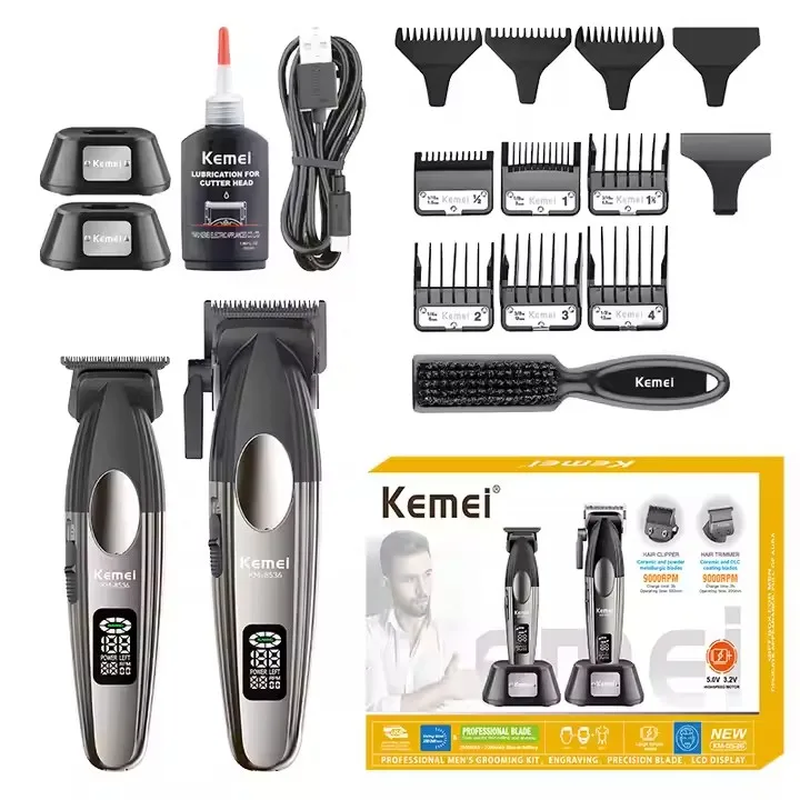 KM-8536 Hair Clippers Set Professional Hair Trimmer With Comb Cordless Cut Haircut Grooming Kit Barber Use Hair Cutter