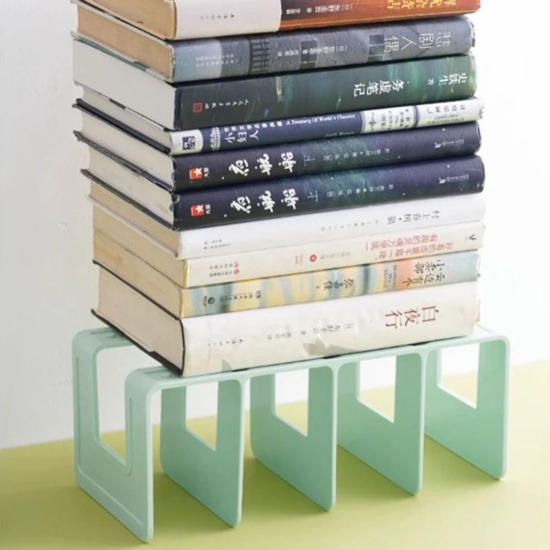 4 Grid Bookends Stand Bookshelf Desktop Decor Storage Rack Bookend Book Holder School Stationery Office Desktop File Organizer