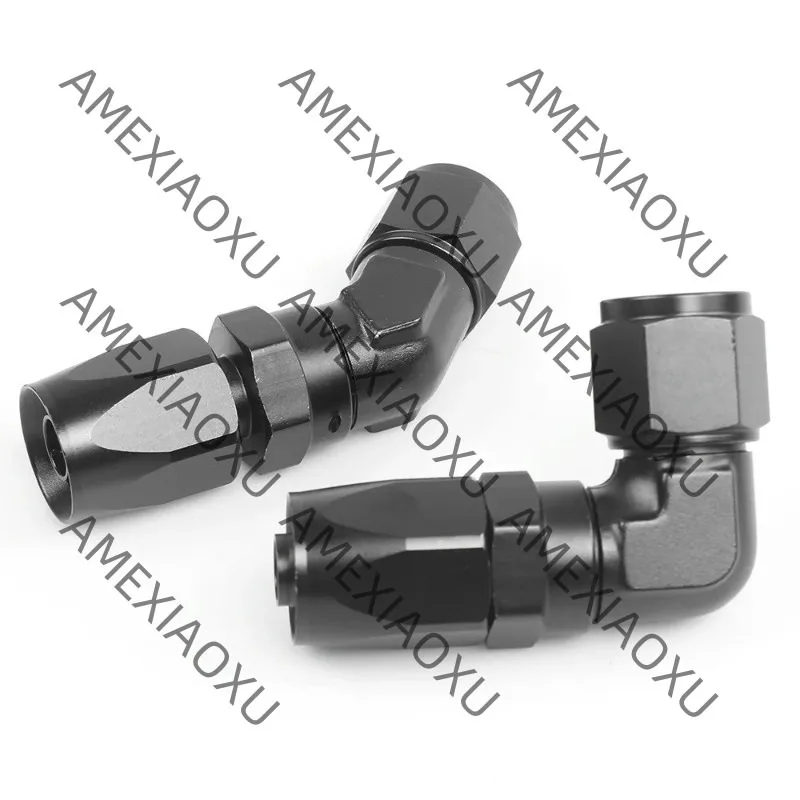 Straight 45 Degree 90 Degree Aluminum AN4 6 8 10 12 16 Forged Type Swivel Hose End Fitting Adapter Oil Cooler Fuel Line