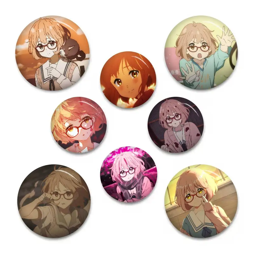 Animation B-Beyond The Boundary Cartoon Brooches Anime Badge Round Handmade Brooch Lapel Pins Jewelry For Backpack Clothes