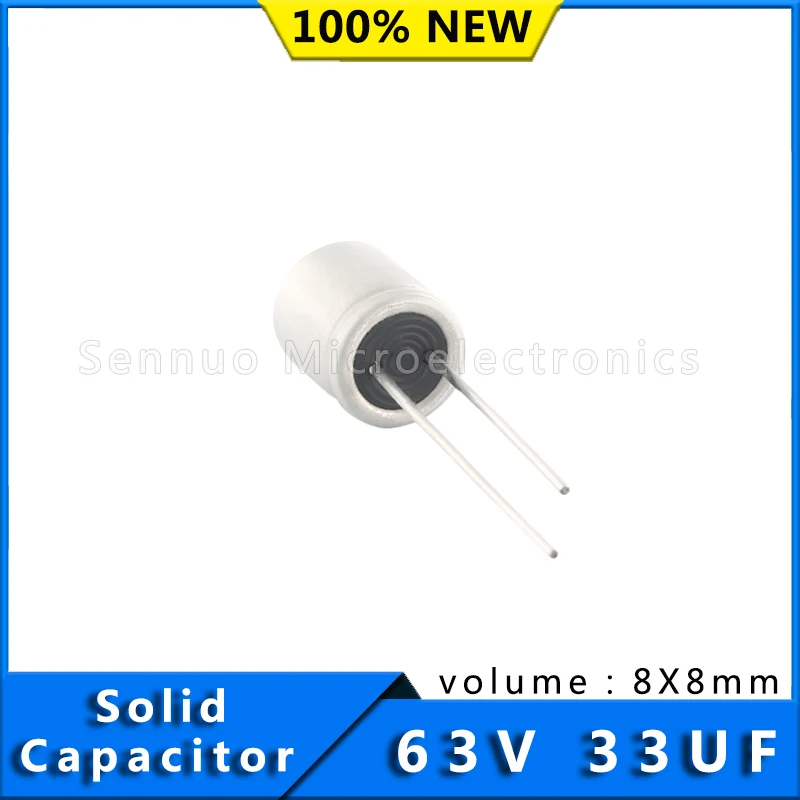 10 pièces nouveau condensateur solide 63V 33UF 8X8 condensateur solide carte mère condensateur graphique 33uf 63v condensateurs électrolytiques en aluminium