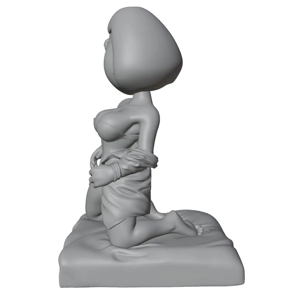 Figura decorativa de resina 75 mm – Mujer sonriente collectionista sin pintar - imagen 5