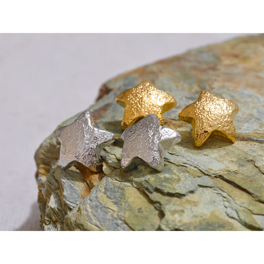 أقراط مرصعة بالنجمة Yhpup للنساء ، مقاومة للماء ، سحر PVD ، الفولاذ المقاوم للصدأ ، المعدن ، الذهبي ، خمر ، الموضة ، اكسسوارات المجوهرات ، هدية #2