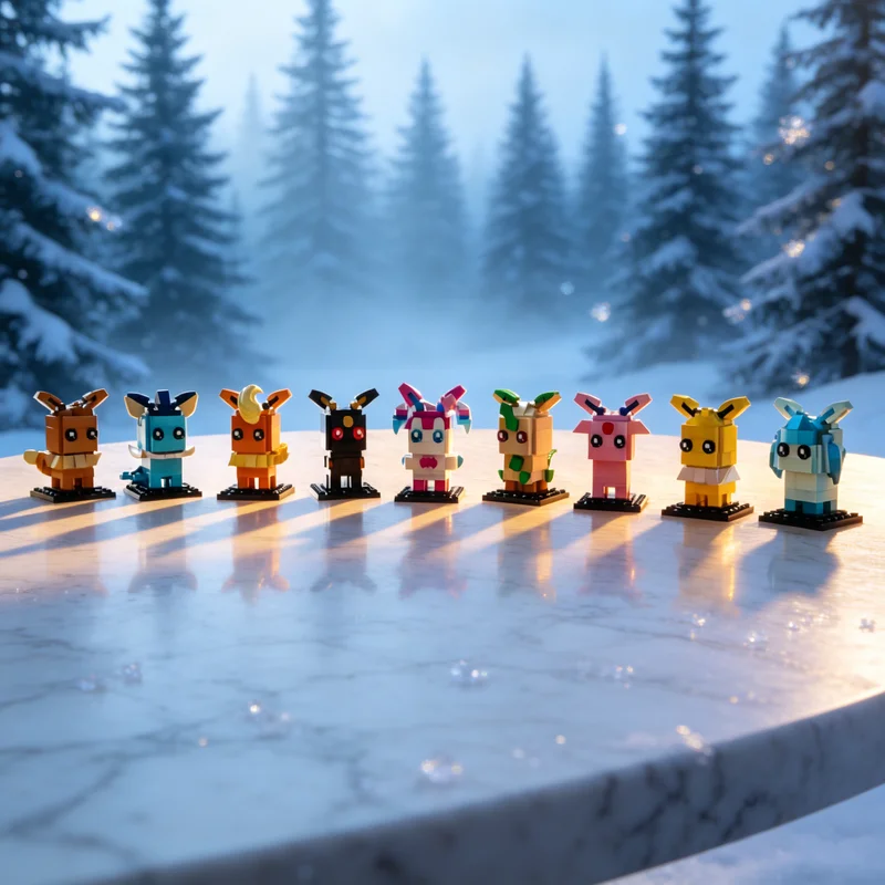 

745pcs MOC Eeveelutions Eevee Brickheadz Model Building Blocks Creative Display Gift Collectible Decor Kids Premium Adult Desk