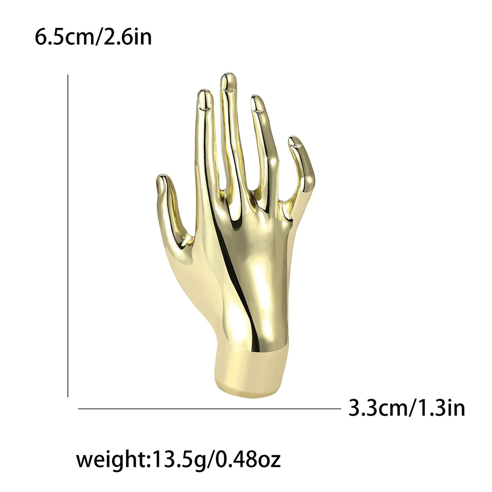 Beaut&Berry Classic Glossy Hand Brooches for Women Unisex Character Pins Casual Party Accessories New Gifts Friends Decoration